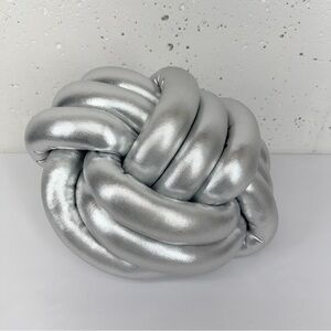 Truly Lou Silver Knot Ball Decorative Pillow 15”